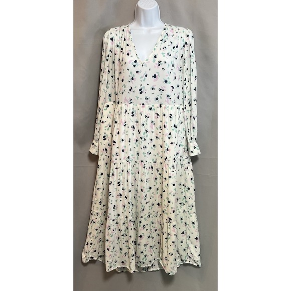A New Day Multicolor Long Sleeve‎ V Neck Midi Dress Sz Small Women's - Picture 1 of 16